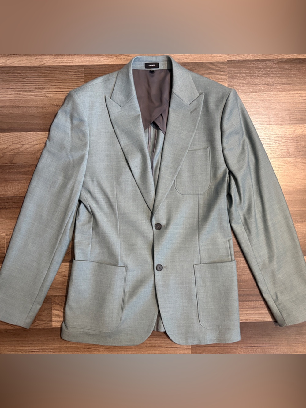 Express Extra Slim Light Blue Sport Coat - Two-Button Blazer Suit Jacket